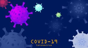 Concept Coronavirus (2019-nCoV). Background with realistic 3d  v